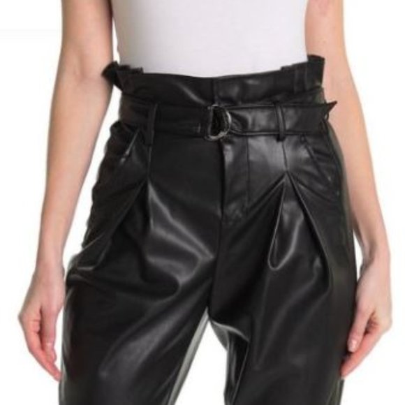BlankNYC BNWT Belted vegan leather paperbag pants - Picture 1 of 6